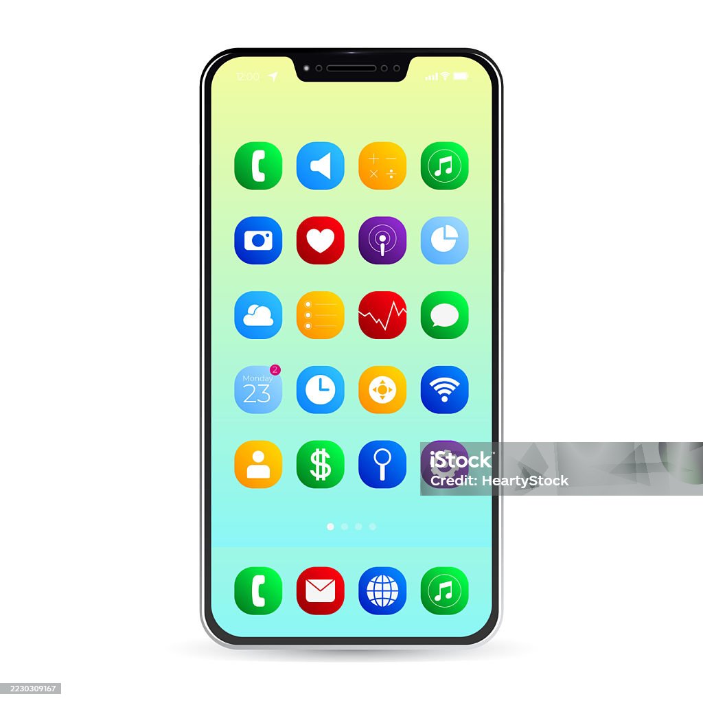 Cell Phones Interface Template Smartphone Interface Vector Template Stock Illustration - Download ...