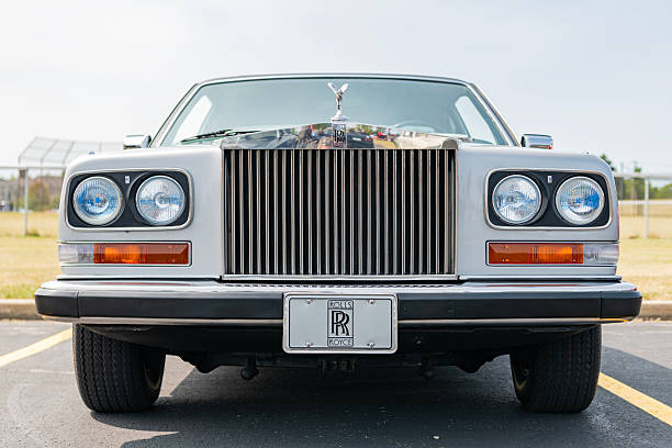 Chicago, Illinois, USA - September 08, 2024: Rolls Royce Camargue classic vehicle, front view. Classic car. Rolls Royce Camargue car. Rolls Royce Camargue at Chicago Auto Show.