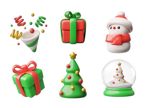 istock Set of 3D winter holidays symbols. 2230326399