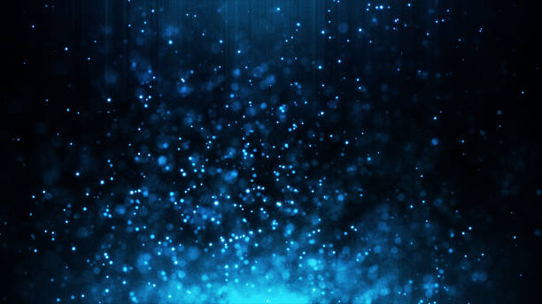 istock Blue bokeh particles glitter awards dust gradient abstract background. Futuristic glittering in space 2230338264