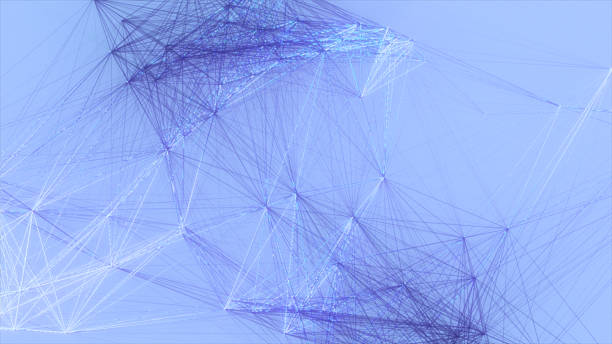 istock Crystal connections of geometric lines in motion. Abstract light technological background 2230338283