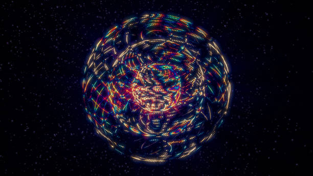 istock Futuristic colored sphere of particles and lines. Network connection big data. 2230338303