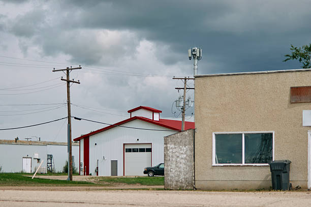 istock Industrial Buildings and Power Lines in Saskatchewan Small Town 2230342007