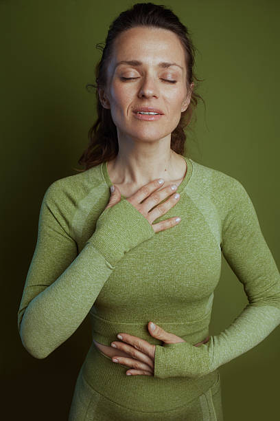 istock Calm meditation, green workout gear 2230349855