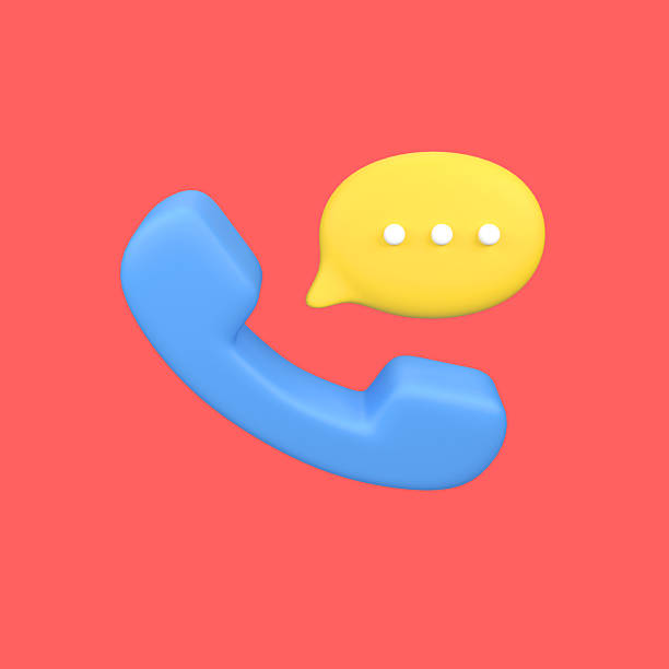 Phone calls with speech bubbles isolated 3d render icon illustration