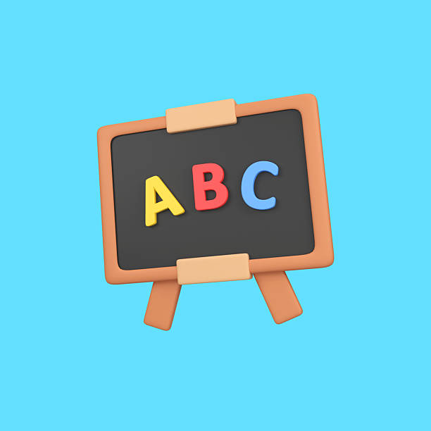 istock Blackboard with alphabet isolated 3d render icon illustration 2230362991