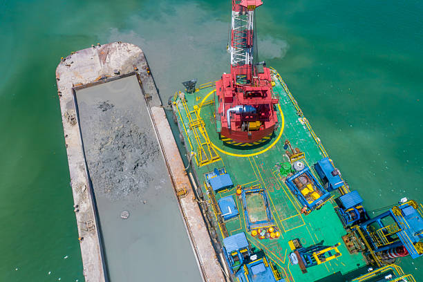 istock Marine dredger vessel in offshore construction project 2230364294