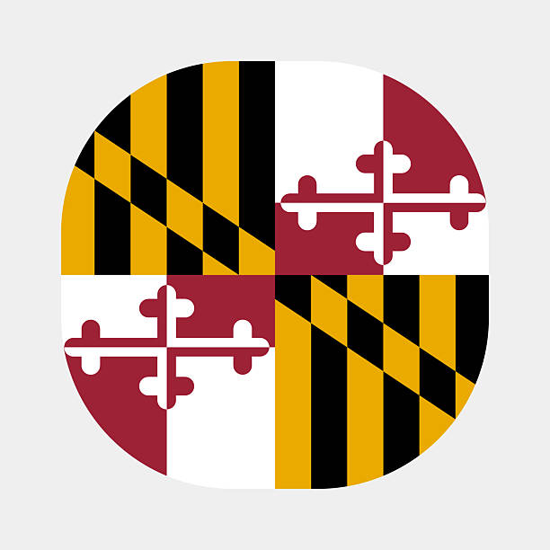 istock Flag of Maryland. Rounded square flag of Maryland. 2230367921
