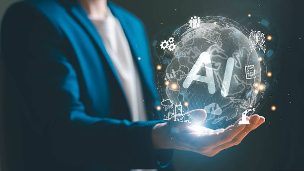 istock Business person using AI technology to replace global workforce for more productivity and cost saving. AI Digital transformation that impact to human. Robotic and factory automation by AI. 2230388789