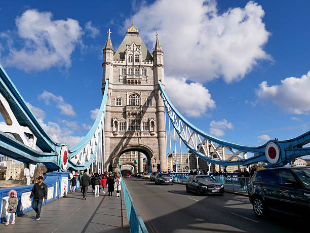 London, England, UK - February 26, 2023.Tower Bridge on a sunny day in London, England, UK.