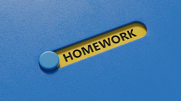 istock Homework.3D illustration of slide switch.close up of slide switch,3D rendering on blue background. 2230401463