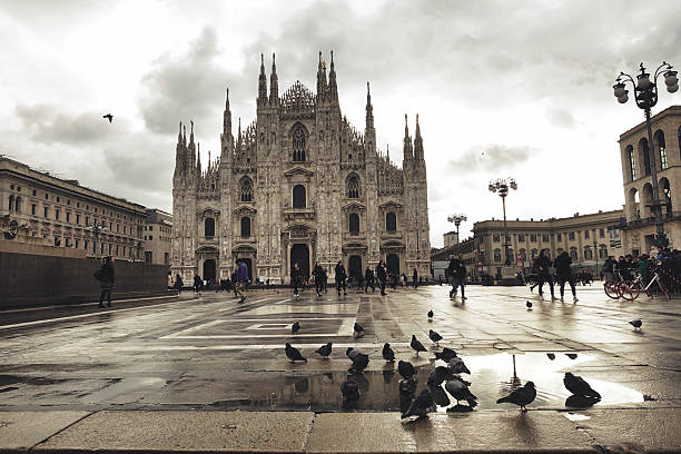 istock Milan's Piazza del Duomo on a rainy day 2230402474