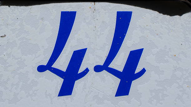 House number plate 44 close-up