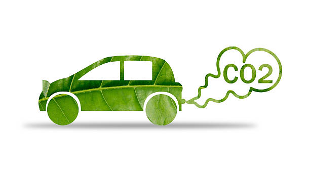istock Silhouette of a car made from green leaf texture emitting a CO2 cloud, symbolizing vehicle emissions and environmental impact. 2230408904