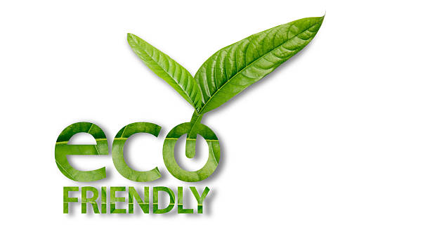 istock ECO FRIENDLY text with bold leaf-textured design, symbolizing sustainability and environmental care. 2230408908