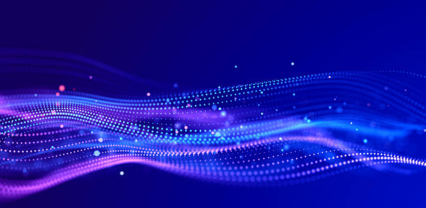 istock Abstract bright wave of glowing particles. The flow of musical sounds. Big data visualization. 3d rendering. 2230408994