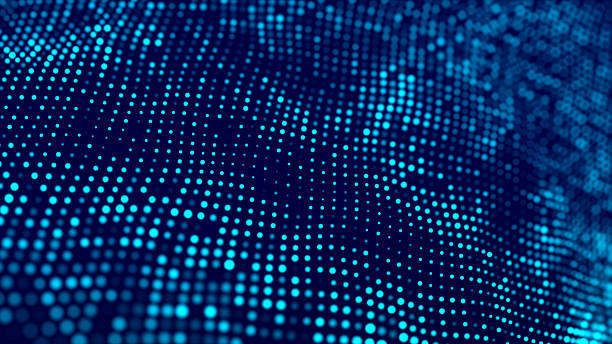 istock Digital background with movement of glowing particles. Complex technologies of big data. 3D rendering. 2230408998
