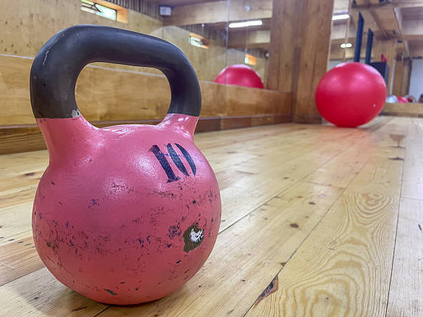 istock Pink Kettlebell in Gym Studio 2230411592