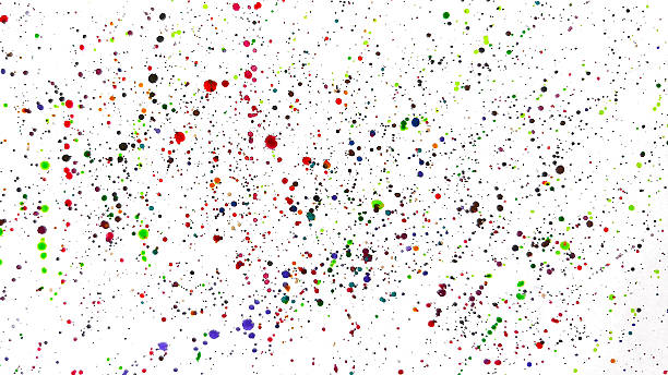 istock Abstract pattern of colorful splashes of watercolor paint on white background, festive splash of paint with bright, dynamic energy 2230415786