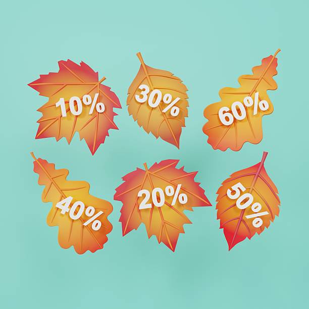 Autumn sale, special offer, seasonal discount. 3D rendering.