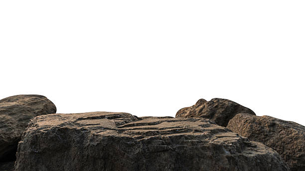 istock Brown rock stone isolated white background 2230423241