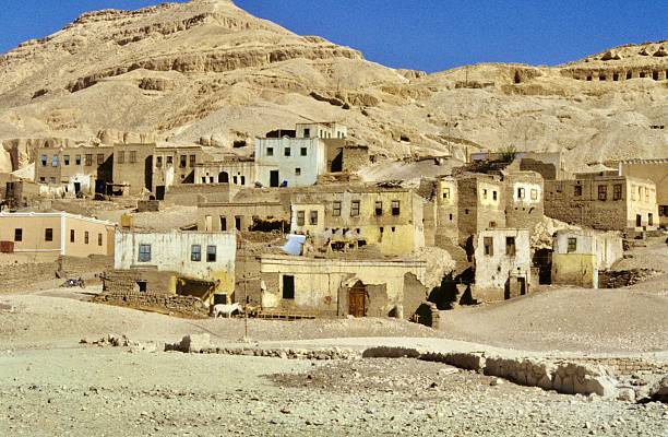 istock Desert village near the pyramid 2230432626