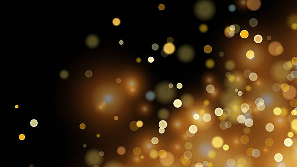 istock Golden dust light. Christmas glowing bokeh confetti and sparkle overlay texture for your design. Stock royalty free vector illustration. 2230432712