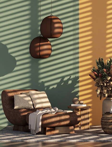 istock Large luxury modern bright interiors Living room mockup illustration 3D rendering image 2230439294