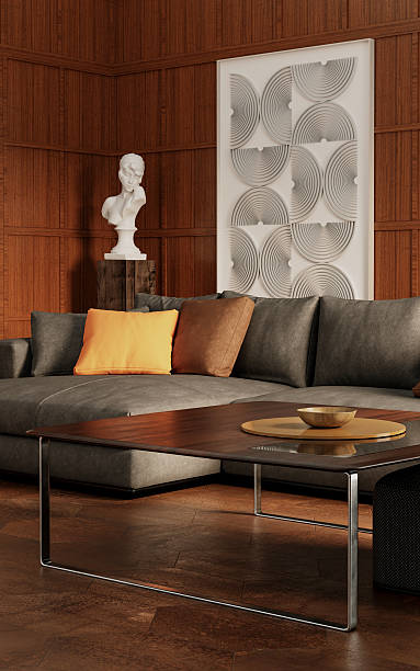 istock Large luxury modern bright interiors Living room mockup illustration 3D rendering image 2230439474