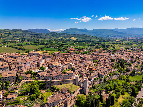 istock Spello from drone, Italian medieval town 2230446202