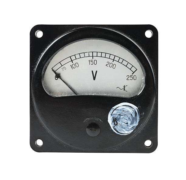 istock Vintage voltmeter showing electrical measurements in a workshop isolated on white background 2230448674