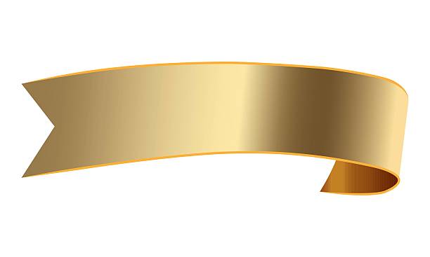 istock Banner with gold ribbon for text. Blank gold ribbon template. Blank gold ribbon and label design. Vector 2230453749