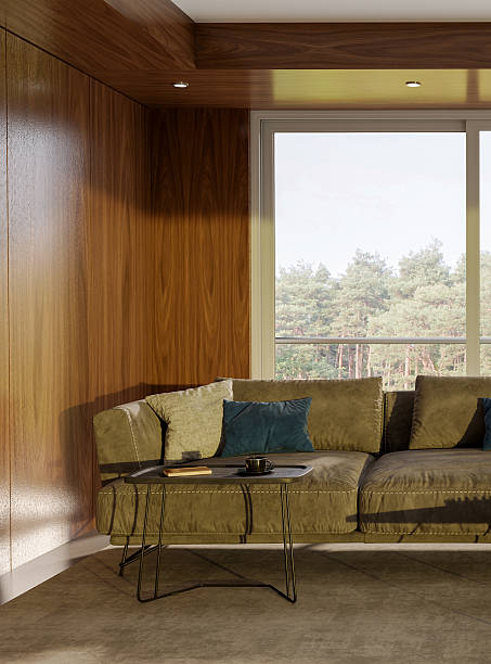 istock Large luxury modern bright interiors Living room mockup illustration 3D rendering image 2230459820