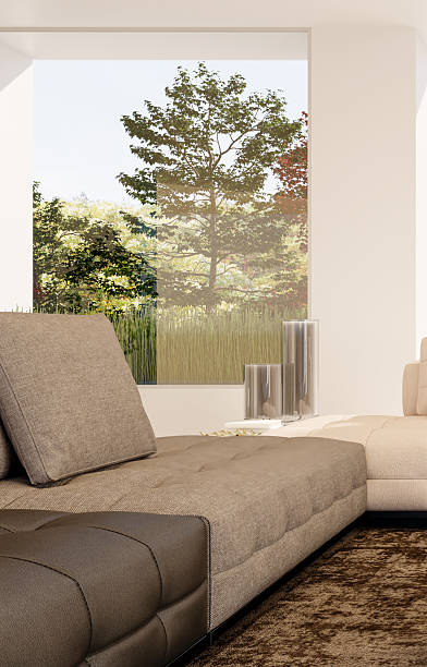 istock Large luxury modern bright interiors Living room mockup illustration 3D rendering image 2230459873