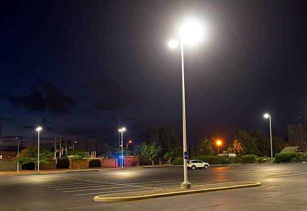 istock Lonely parking lot at night 2230475746