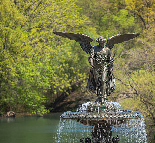 Bethesda Fountain statue in Central Park, NYC, Manhattan