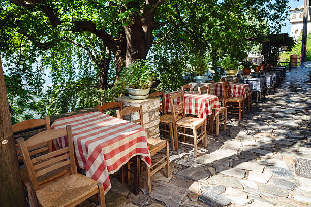 istock Traditional Greek rustic outdoor restaurant 2230476844