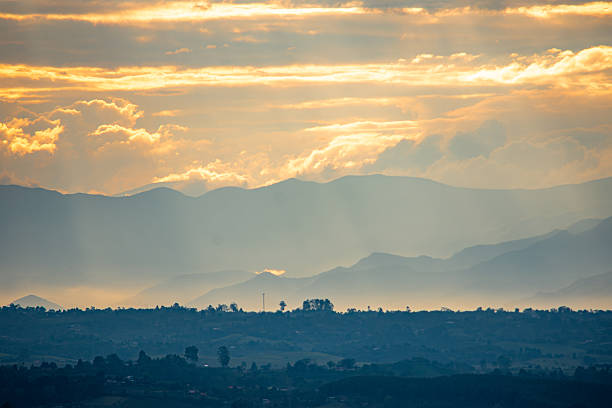 Breathtaking view of the mountains and clouds in Tierradentro, Cauca, Colombia, showcasing rich natural beauty and archaeological heritage.
