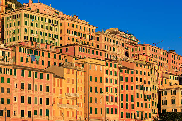Genoa: Old medieval buildings near Piazza di San Matteo built in 1278. Old historical town.