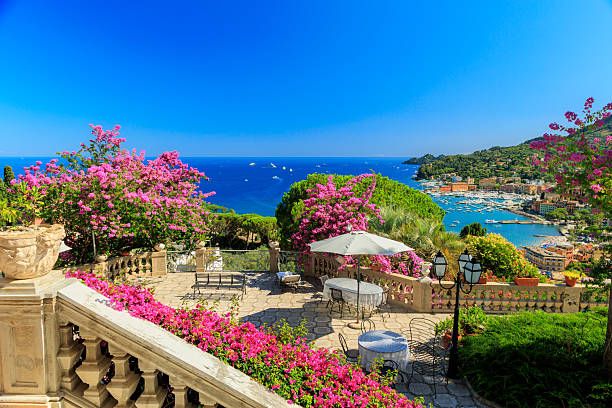 Italian garden by the sea