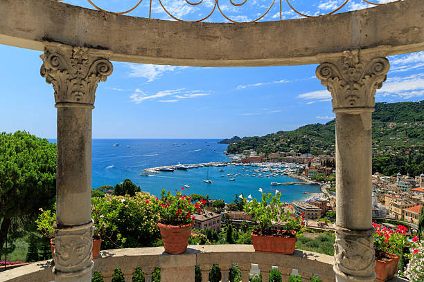 Santa Margherita Ligure, Italian sea town from above