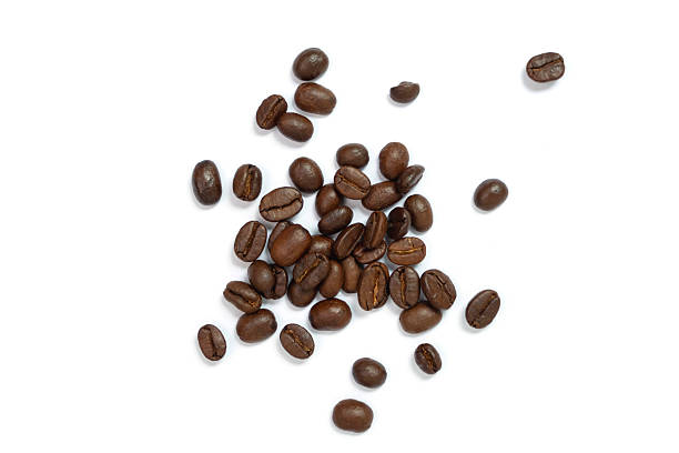 istock Isolated of coffee bean, Brown roasted coffee beans seeds isolated, coffee bean isolate, white background, bean isolated on white, top view of a beans 2230516203