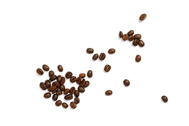 istock Isolated of coffee bean, Brown roasted coffee beans seeds isolated, coffee bean isolate, white background, bean isolated on white, top view of a beans 2230516233
