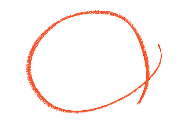 istock Red pencil highlight circle mark isolated on white background 2230542837