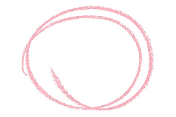 istock Pink pencil highlight circle mark isolated on white background 2230542852