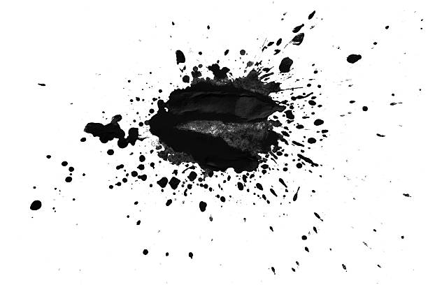 Black splash watercolor brush isolated on white background