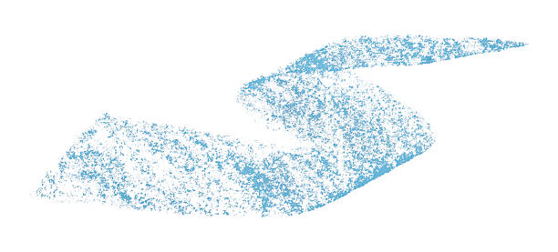 istock Light blue crayon brush stroke isolated on white background 2230542957