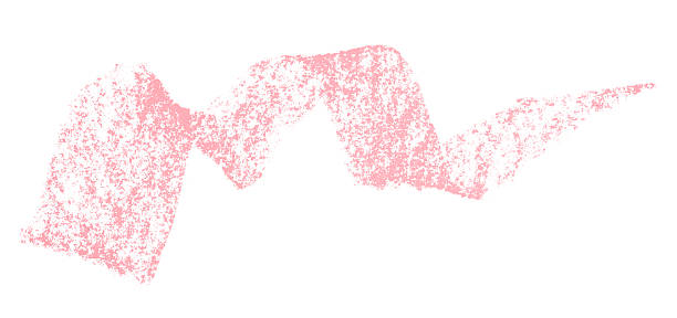 Pink crayon brush stroke isolated on white background
