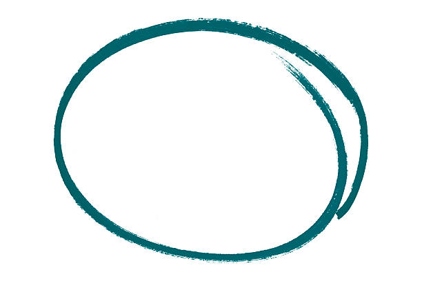 istock Green pencil highlight circle mark isolated on white background 2230543041