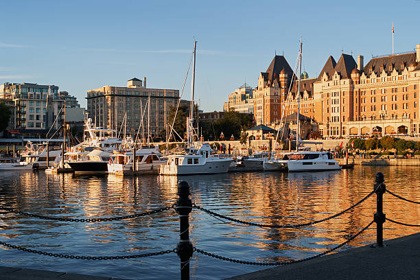 istock Empress Hotel and Boats at Victoria Inner Harbour Sunset 2230543310